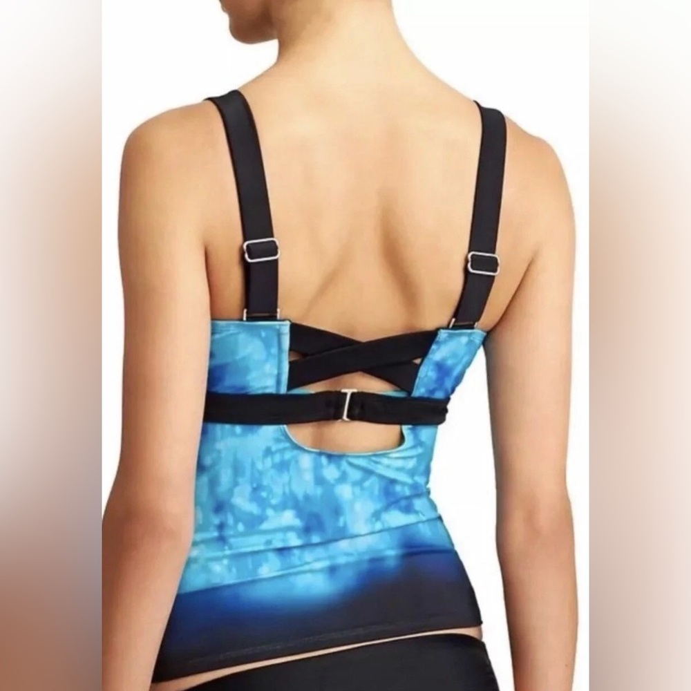 NEW [Athleta] Bali Pura Bra Tankini Swimsuit Swim Top in Bora Blue Women’s 34B/C - Picture 4 of 12